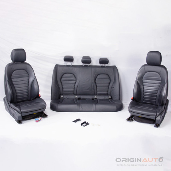 Jogo Bancos Elétricos Mercedes C43 Amg 2018 Concha Couro 